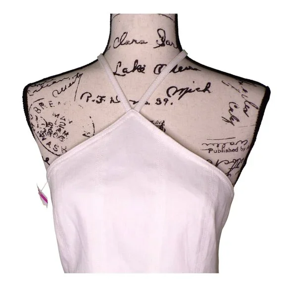 🆕 Cinq à Sept Hadley Halter Mini Dress Scalloped Hem White 14 - Picture 12 of 16